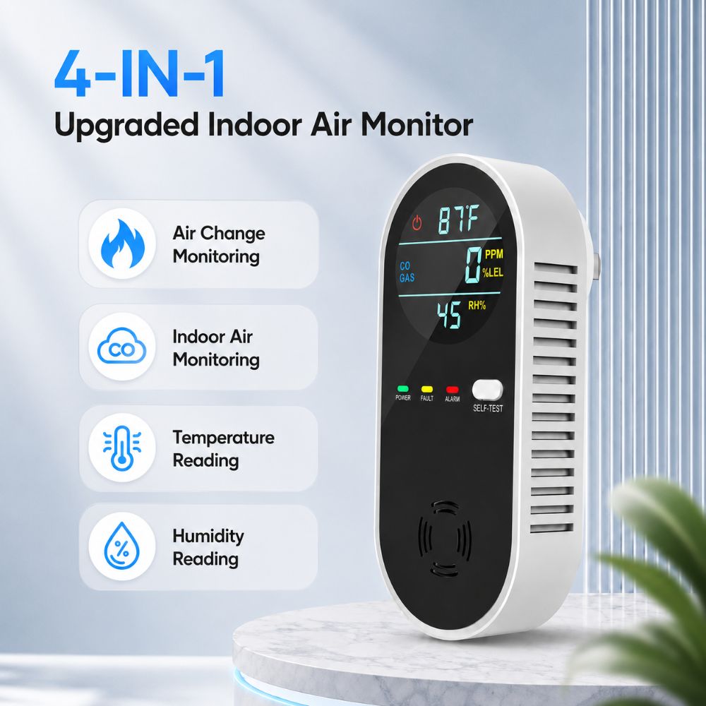 4 in 1 LED Display Gas Detecto - đánh giá và giá Co Detector Plug